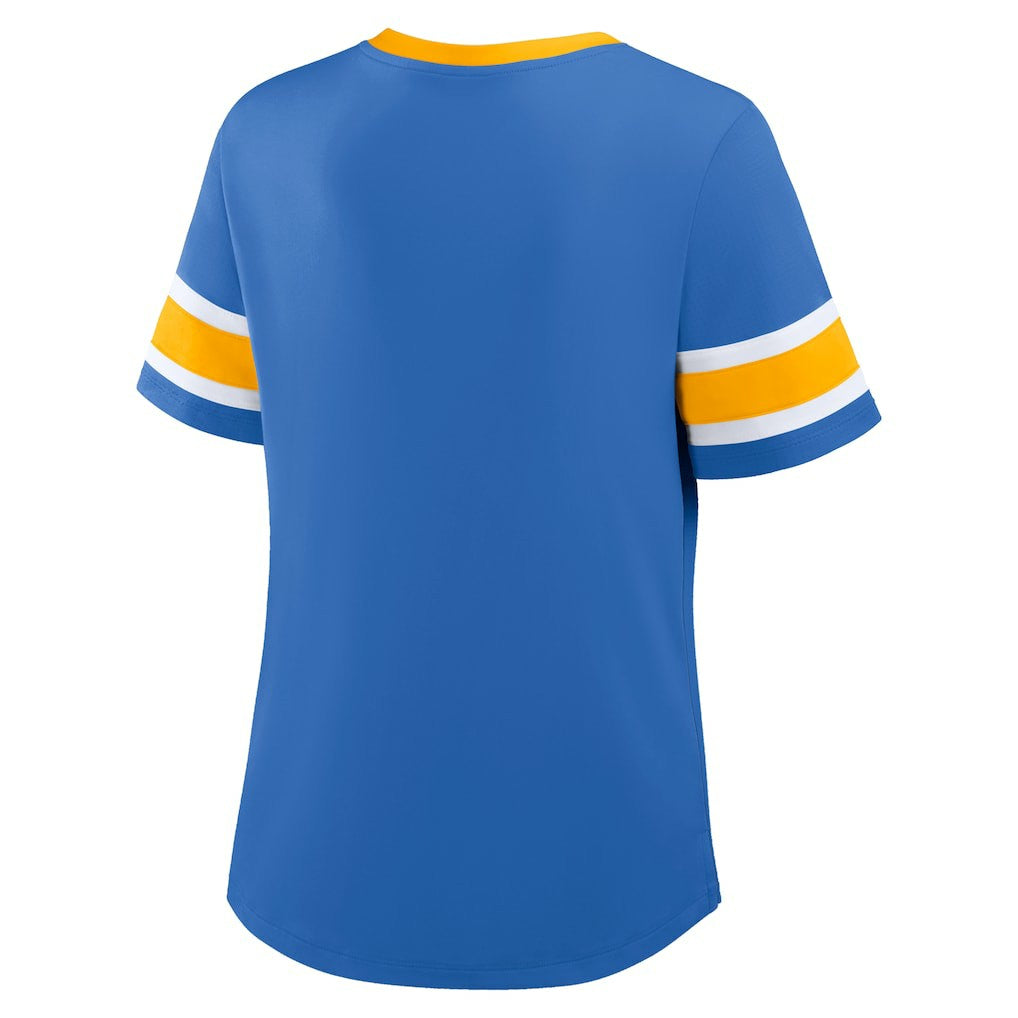 Los Angeles Chargers Women's Redzone Draw Play Athena Lace-Up T-Shirt | NFL Discount