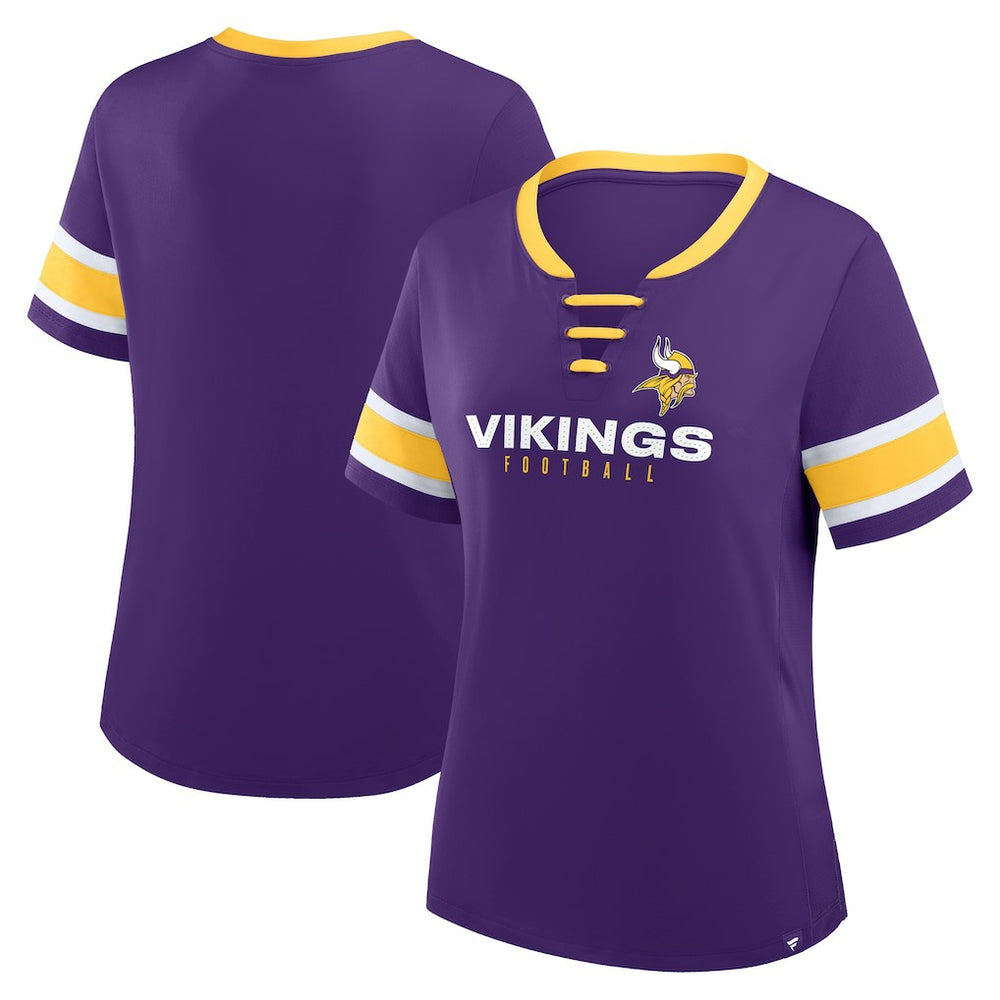 Minnesota Vikings Women's Redzone Draw Play Athena Lace-Up T-Shirt | NFL Near me