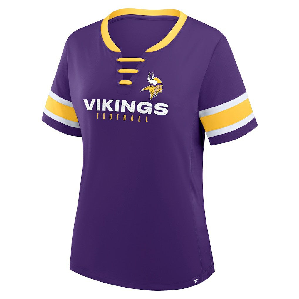 Minnesota Vikings Women's Redzone Draw Play Athena Lace-Up T-Shirt | NFL Near me