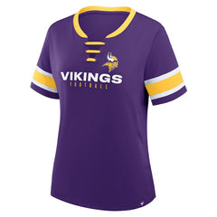 Minnesota Vikings Women's Redzone Draw Play Athena Lace-Up T-Shirt | NFL Near me