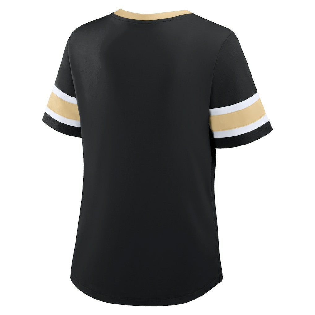 New Orleans Saints Women's Redzone Draw Play Athena Lace-Up T-Shirt | NFL Hot