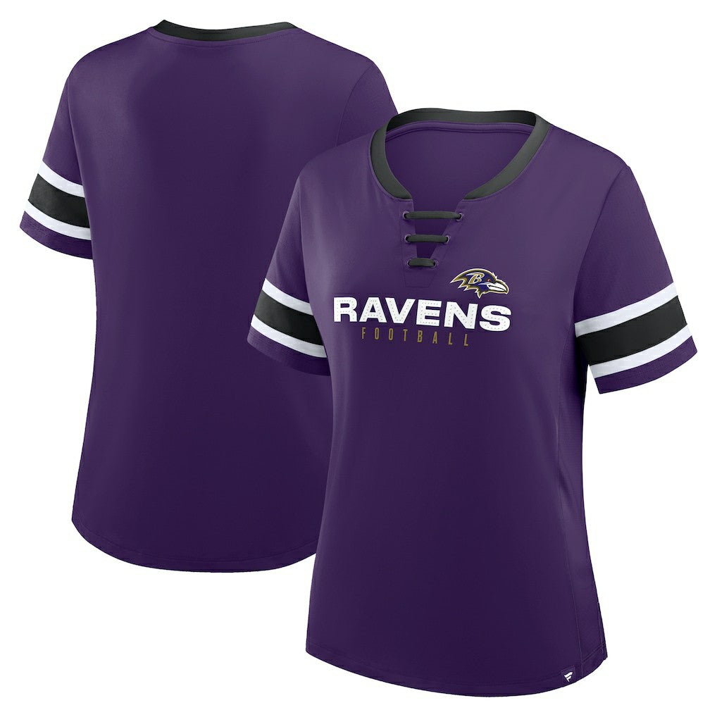 Baltimore Ravens Women's Redzone Draw Play Athena Lace-Up T-Shirt | NFL US