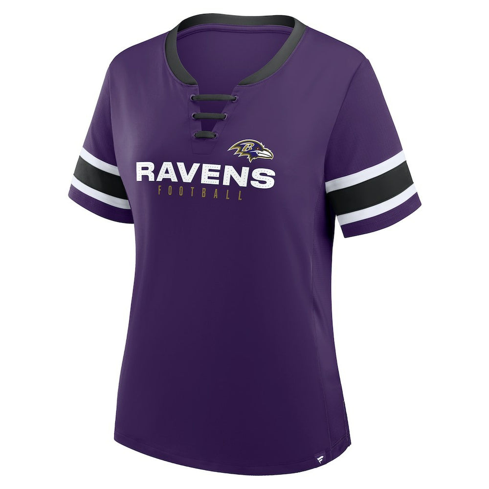 Baltimore Ravens Women's Redzone Draw Play Athena Lace-Up T-Shirt | NFL US
