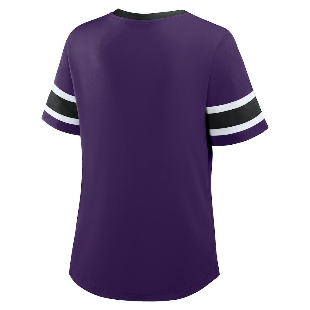 Baltimore Ravens Women's Redzone Draw Play Athena Lace-Up T-Shirt | NFL US