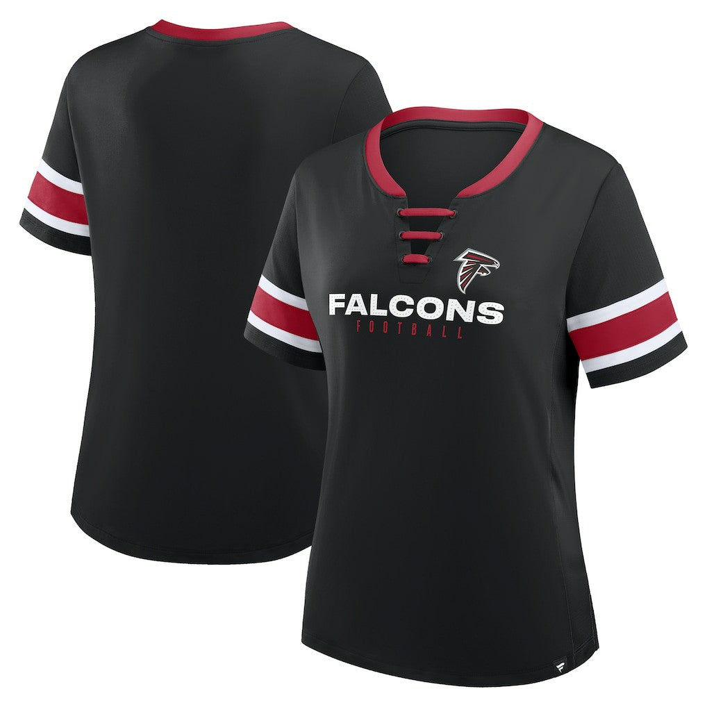 Atlanta Falcons Women's Redzone Draw Play Athena Lace-Up T-Shirt | NFL Sale