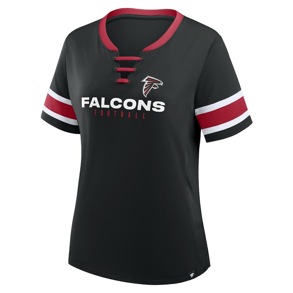 Atlanta Falcons Women's Redzone Draw Play Athena Lace-Up T-Shirt | NFL Sale