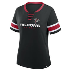 Atlanta Falcons Women's Redzone Draw Play Athena Lace-Up T-Shirt | NFL Sale