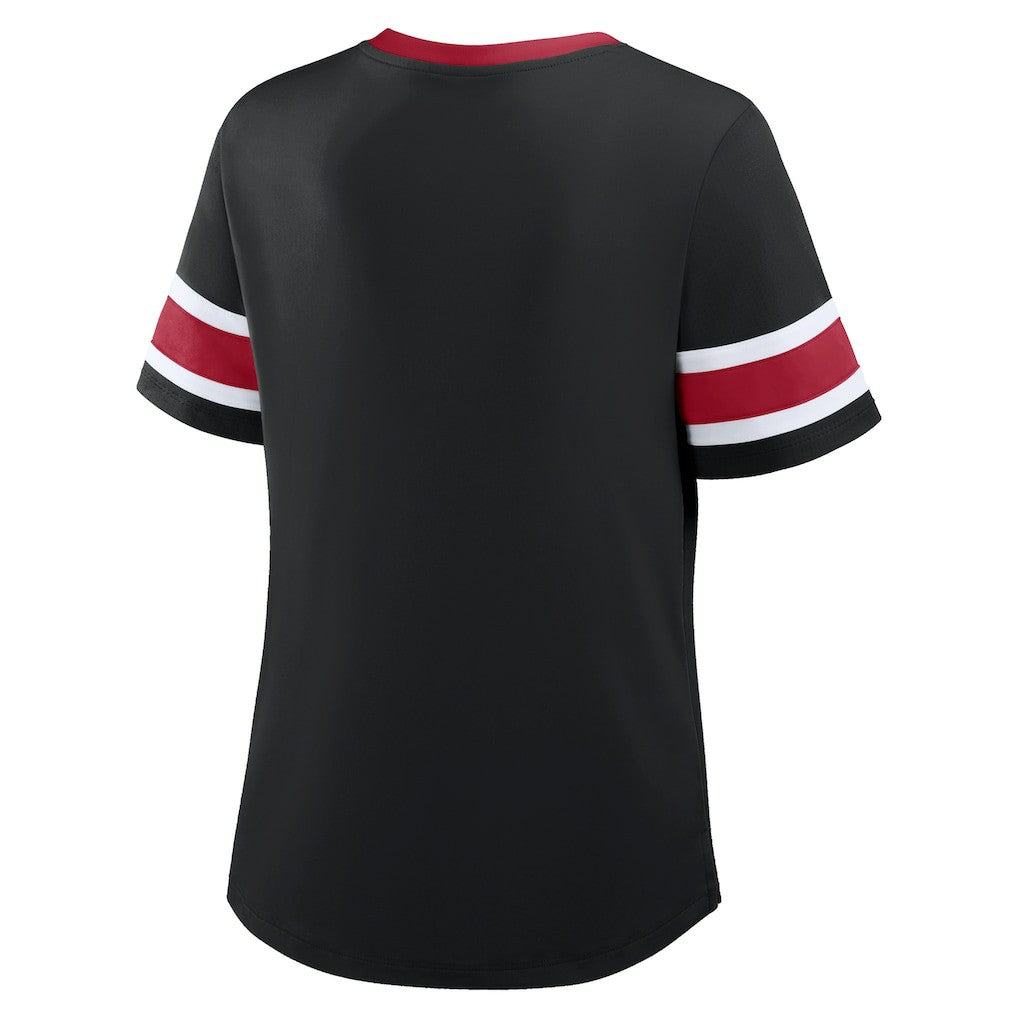 Atlanta Falcons Women's Redzone Draw Play Athena Lace-Up T-Shirt | NFL Sale