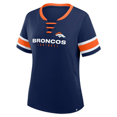 Denver Broncos Women's Redzone Draw Play Athena Lace-Up T-Shirt | NFL Hot