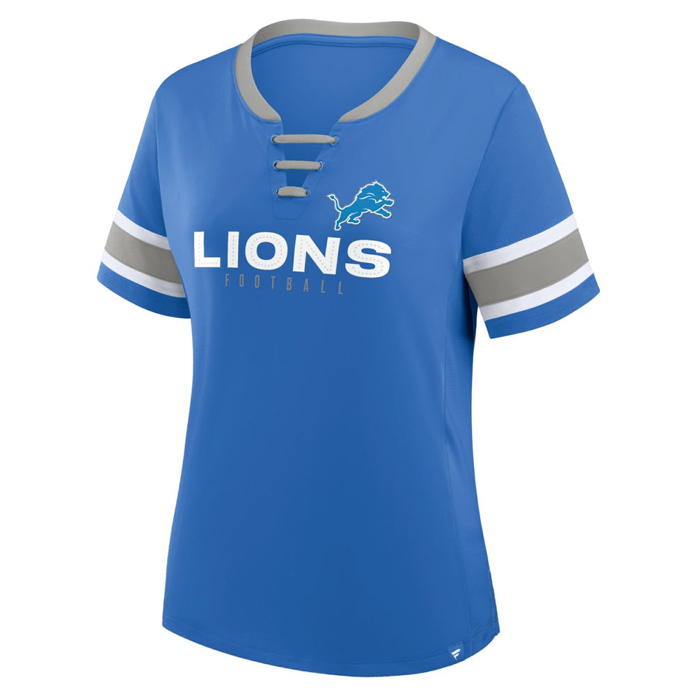 Detroit Lions Women's Redzone Draw Play Athena Lace-Up T-Shirt | NFL Near me