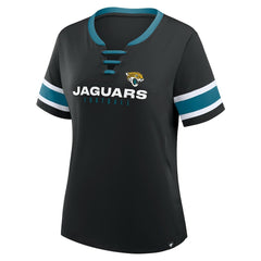 Jacksonville Jaguars Women's Redzone Draw Play Athena Lace-Up T-Shirt | NFL US