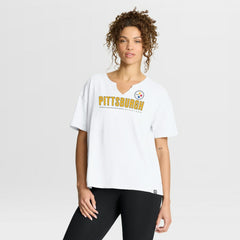 Pittsburgh Steelers Women's Redzone Slub Boxy T-Shirt | NFL Sale