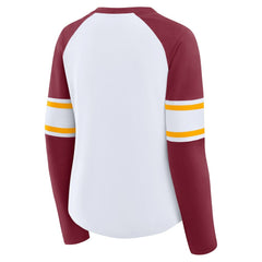 Washington Commanders Women's Redzone Blitz Package Raglan Lace-Up V-Neck Long Sleeve T-Shirt | NFL Online