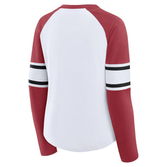 Arizona Cardinals Women's Redzone Blitz Package Raglan Lace-Up V-Neck Long Sleeve T-Shirt | NFL Outlet