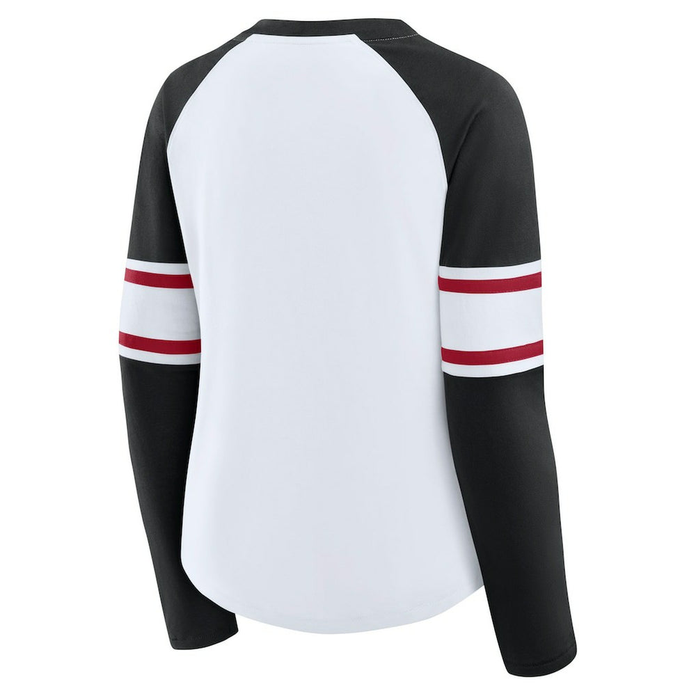 Atlanta Falcons Women's Redzone Blitz Package Raglan Lace-Up V-Neck Long Sleeve T-Shirt | NFL Online