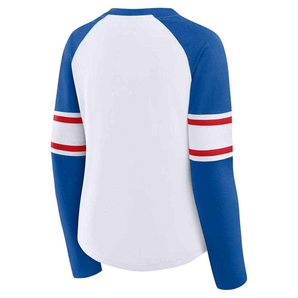 Buffalo Bills Women's Redzone Blitz Package Raglan Lace-Up V-Neck Long Sleeve T-Shirt | NFL Hot
