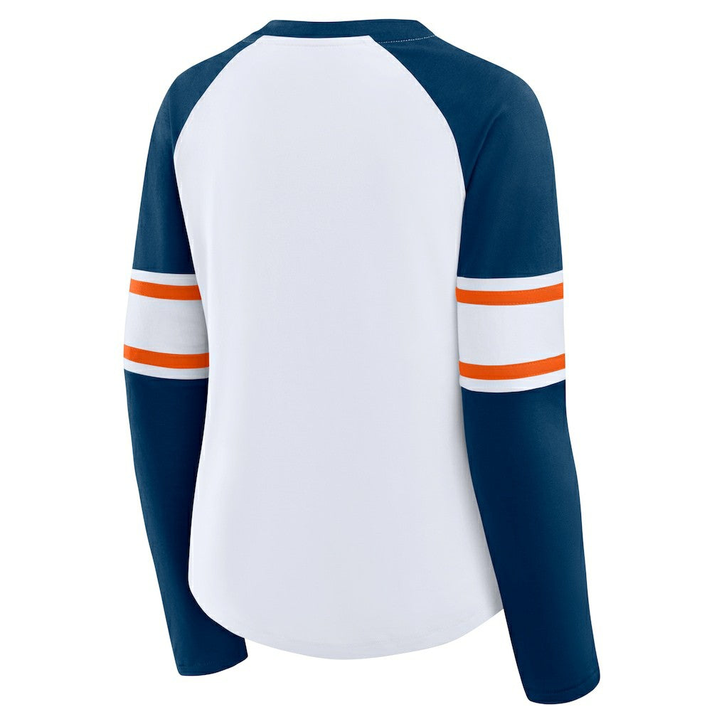Chicago Bears Women's Redzone Blitz Package Raglan Lace-Up V-Neck Long Sleeve T-Shirt | NFL Hot