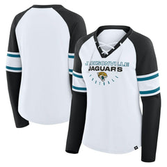 Jacksonville Jaguars Women's Redzone Blitz Package Raglan Lace-Up V-Neck Long Sleeve T-Shirt | NFL Near me