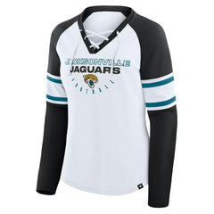 Jacksonville Jaguars Women's Redzone Blitz Package Raglan Lace-Up V-Neck Long Sleeve T-Shirt | NFL Near me