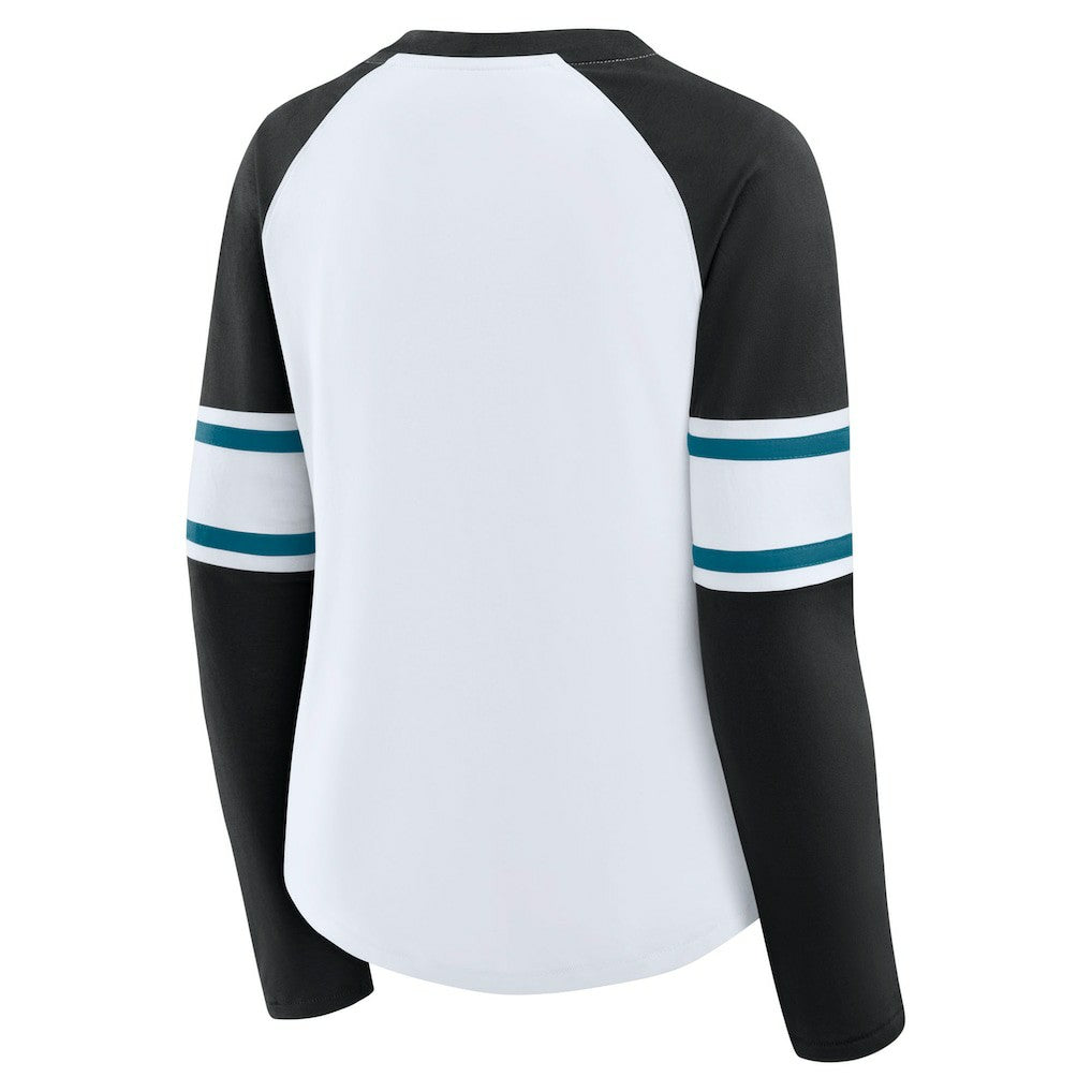 Jacksonville Jaguars Women's Redzone Blitz Package Raglan Lace-Up V-Neck Long Sleeve T-Shirt | NFL Near me