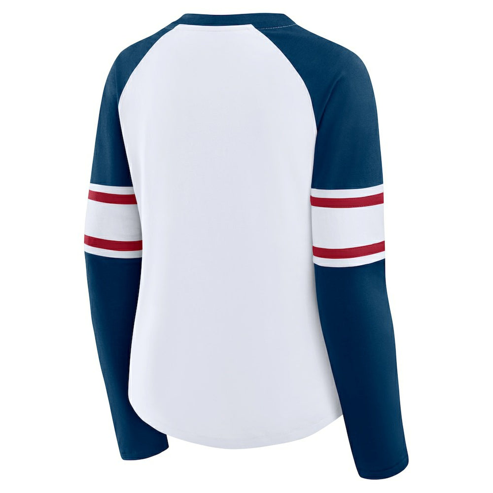 Houston Texans Women's Redzone Blitz Package Raglan Lace-Up V-Neck Long Sleeve T-Shirt | NFL Sale