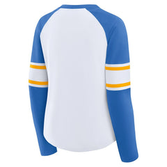 Los Angeles Chargers Women's Redzone Blitz Package Raglan Lace-Up V-Neck Long Sleeve T-Shirt | NFL Sale