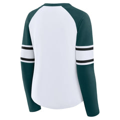 Philadelphia Eagles Women's Redzone Blitz Package Raglan Lace-Up V-Neck Long Sleeve T-Shirt | NFL Online