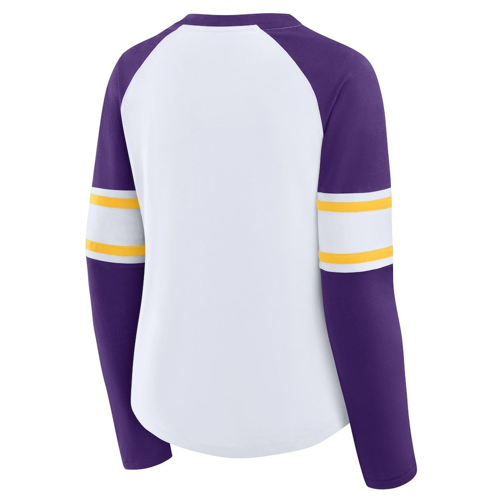 Minnesota Vikings Women's Redzone Blitz Package Raglan Lace-Up V-Neck Long Sleeve T-Shirt | NFL Near me