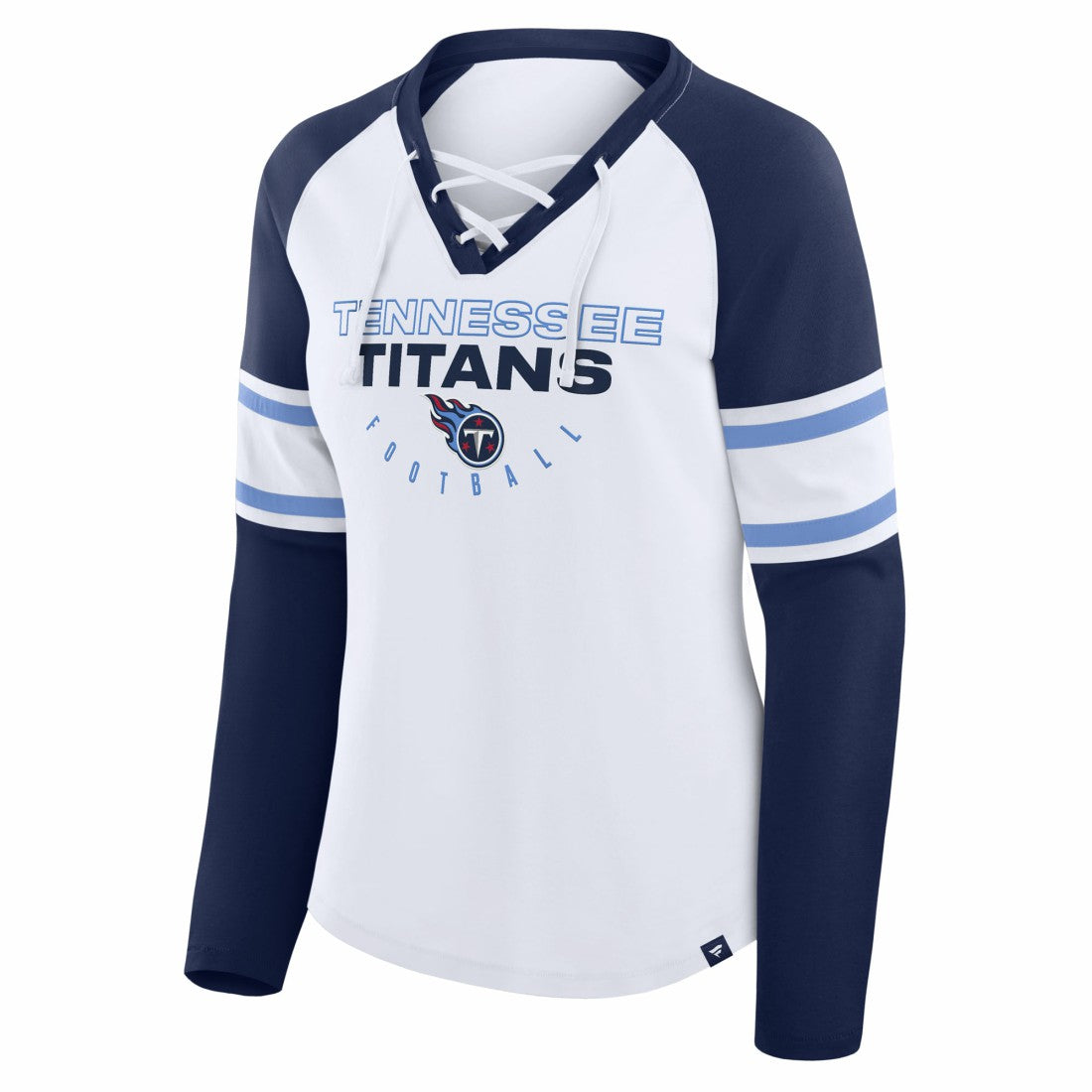 Tennessee Titans Women's Redzone Blitz Package Raglan Lace-Up V-Neck Long Sleeve T-Shirt | NFL Online