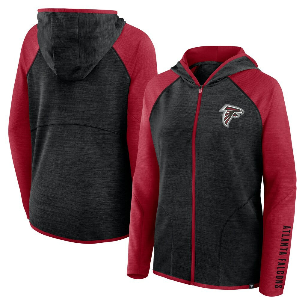 Atlanta Falcons Women's Redzone End Around Pass Raglan Full-Zip Hoodie | NFL US