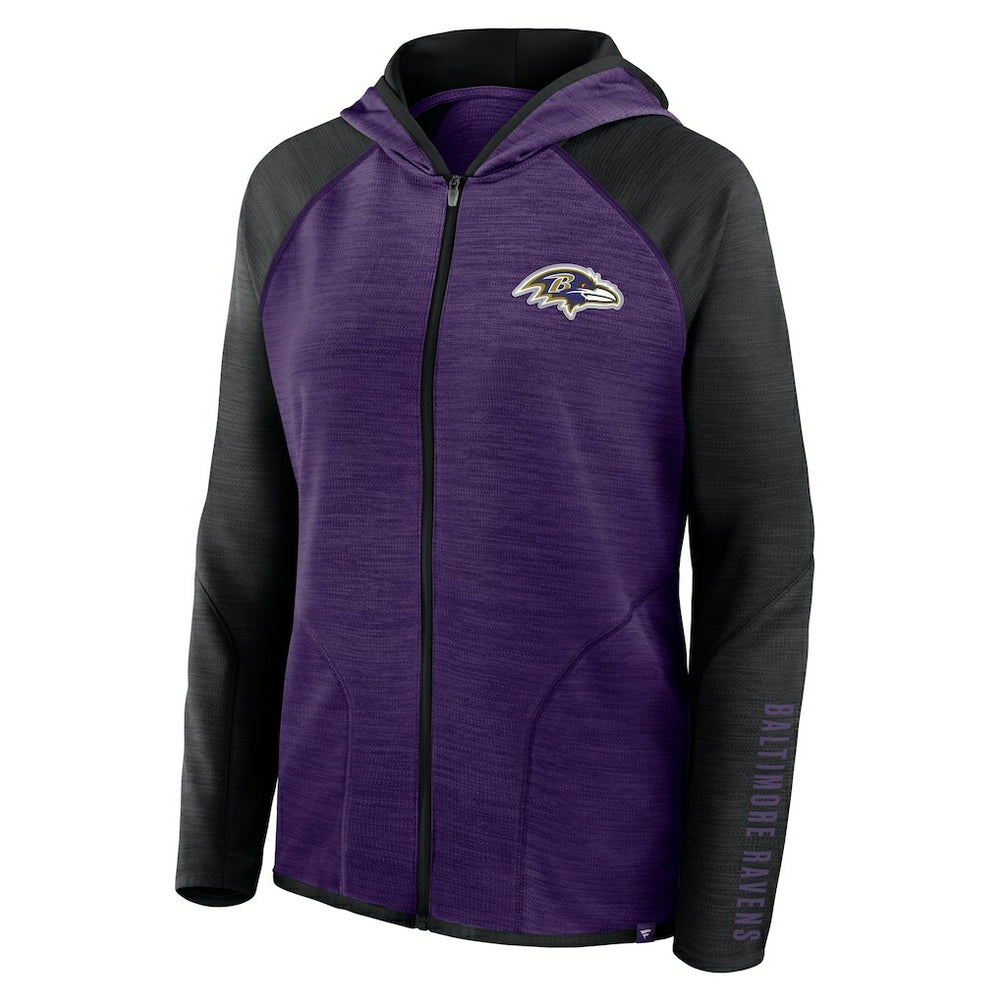 Baltimore Ravens Women's Redzone End Around Pass Raglan Full-Zip Hoodie | NFL New