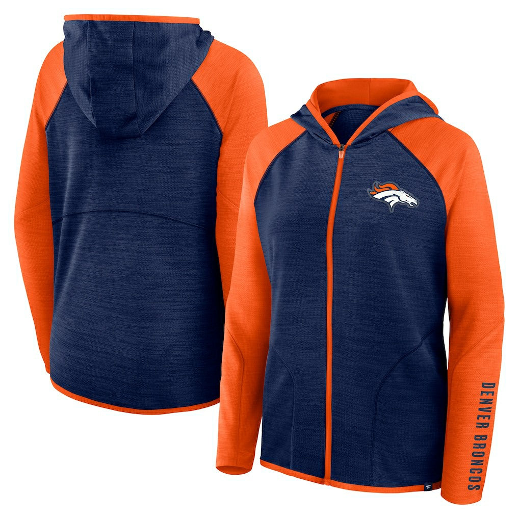 Denver Broncos Women's Redzone End Around Pass Raglan Full-Zip Hoodie | NFL Online
