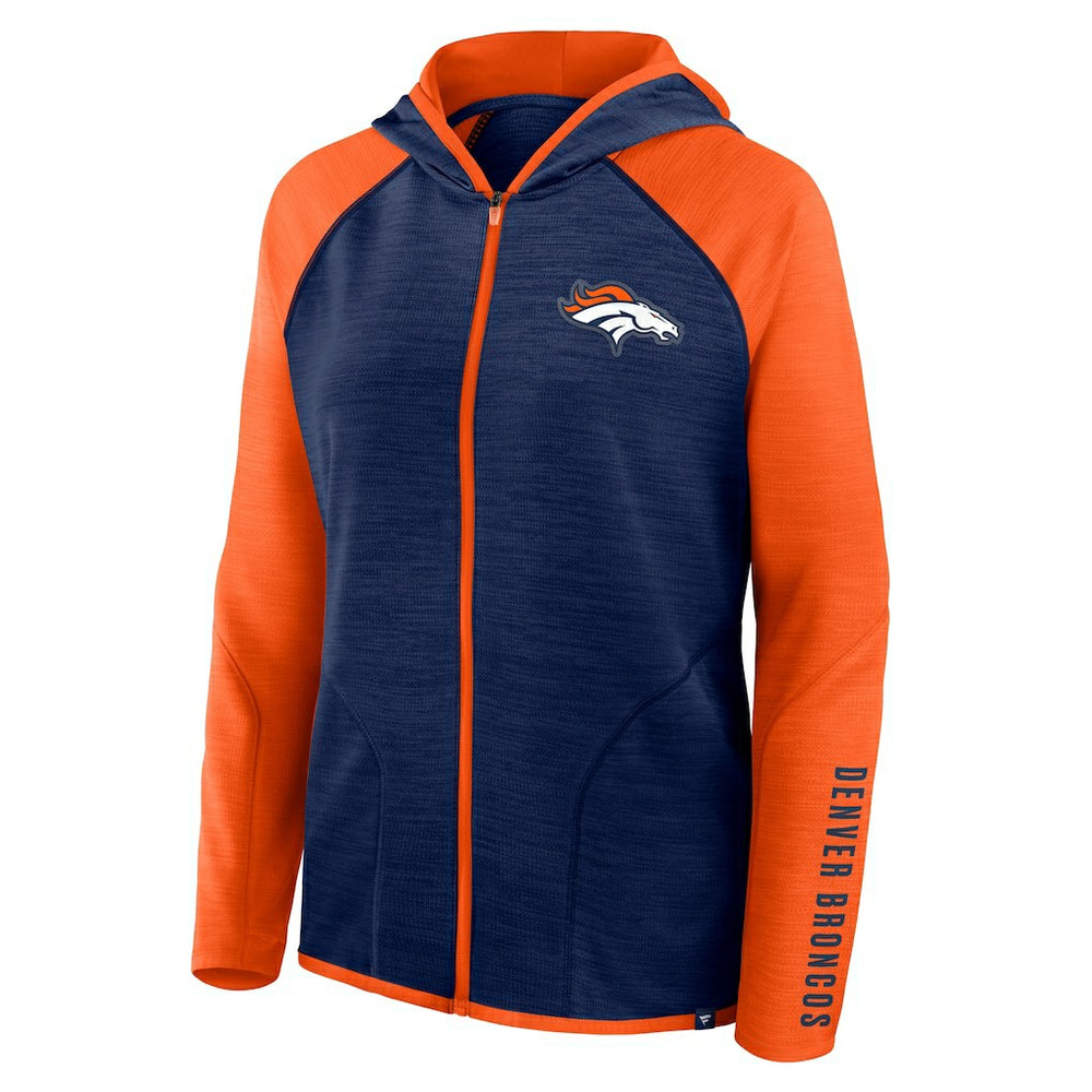 Denver Broncos Women's Redzone End Around Pass Raglan Full-Zip Hoodie | NFL Online