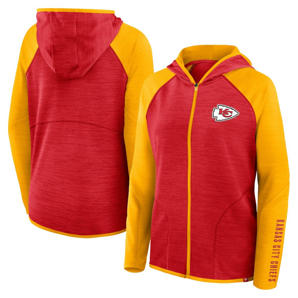 Kansas City Chiefs Women's Redzone End Around Pass Raglan Full-Zip Hoodie | NFL US