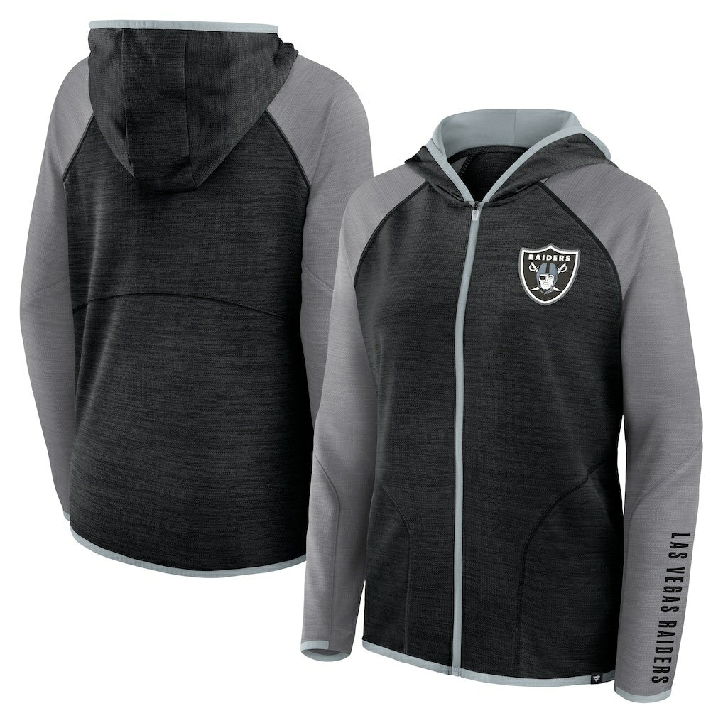 Las Vegas Raiders Women's Redzone End Around Pass Raglan Full-Zip Hoodie | NFL Near me