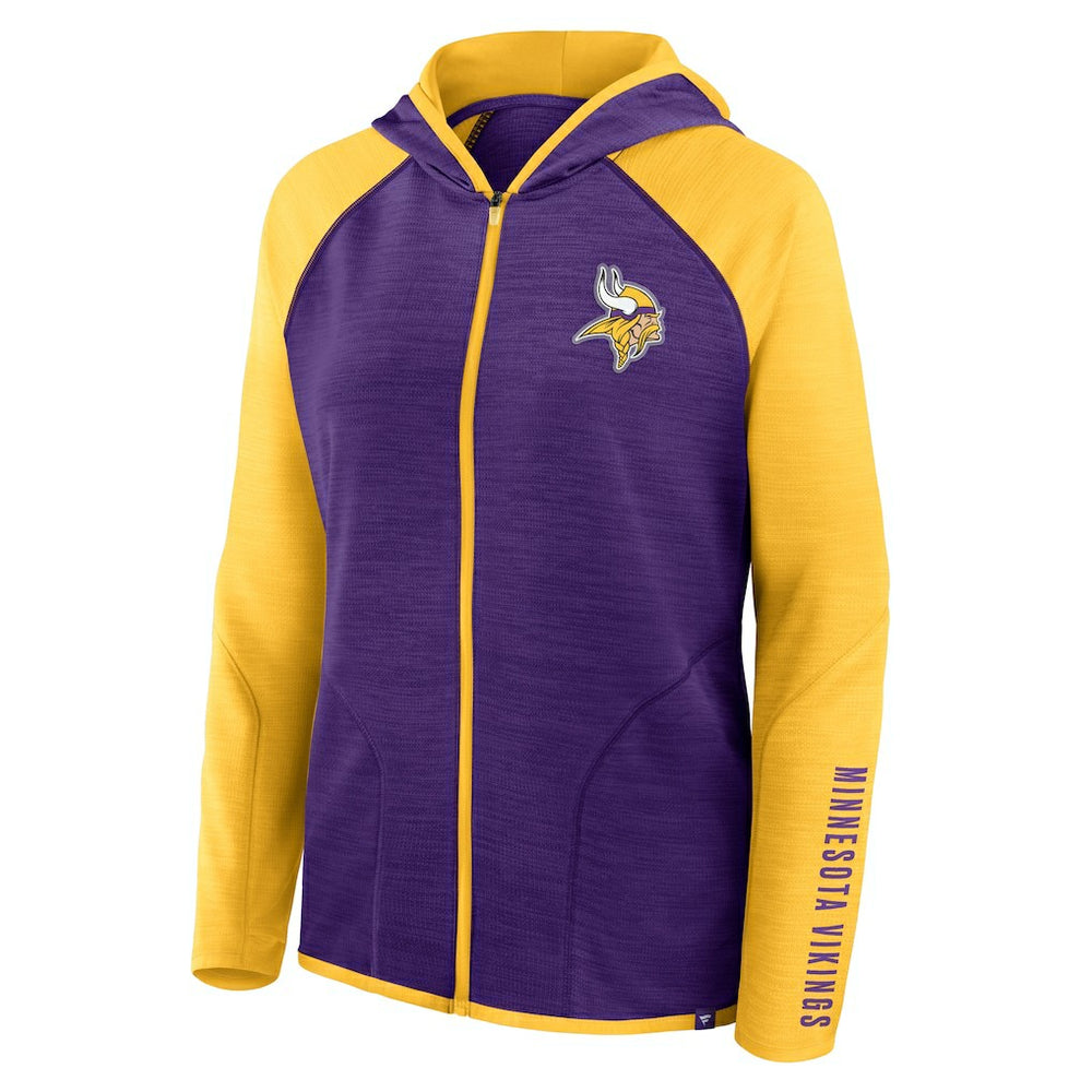 Minnesota Vikings Women's Redzone End Around Pass Raglan Full-Zip Hoodie | NFL New
