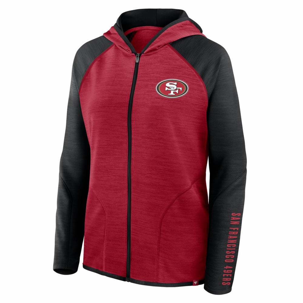 San Francisco 49ers Women's Redzone End Around Pass Raglan Full-Zip Hoodie | NFL Discount