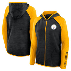 Pittsburgh Steelers Women's Redzone End Around Pass Raglan Full-Zip Hoodie | NFL Online