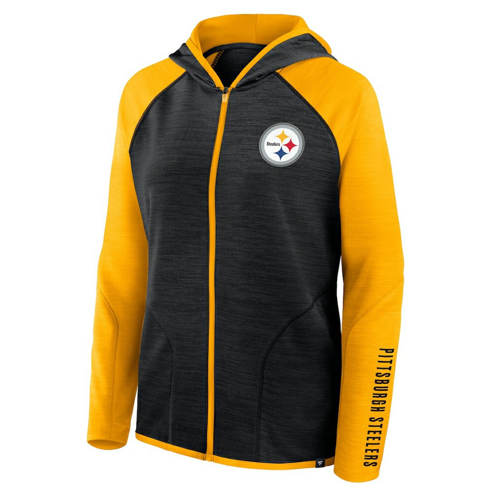 Pittsburgh Steelers Women's Redzone End Around Pass Raglan Full-Zip Hoodie | NFL Online