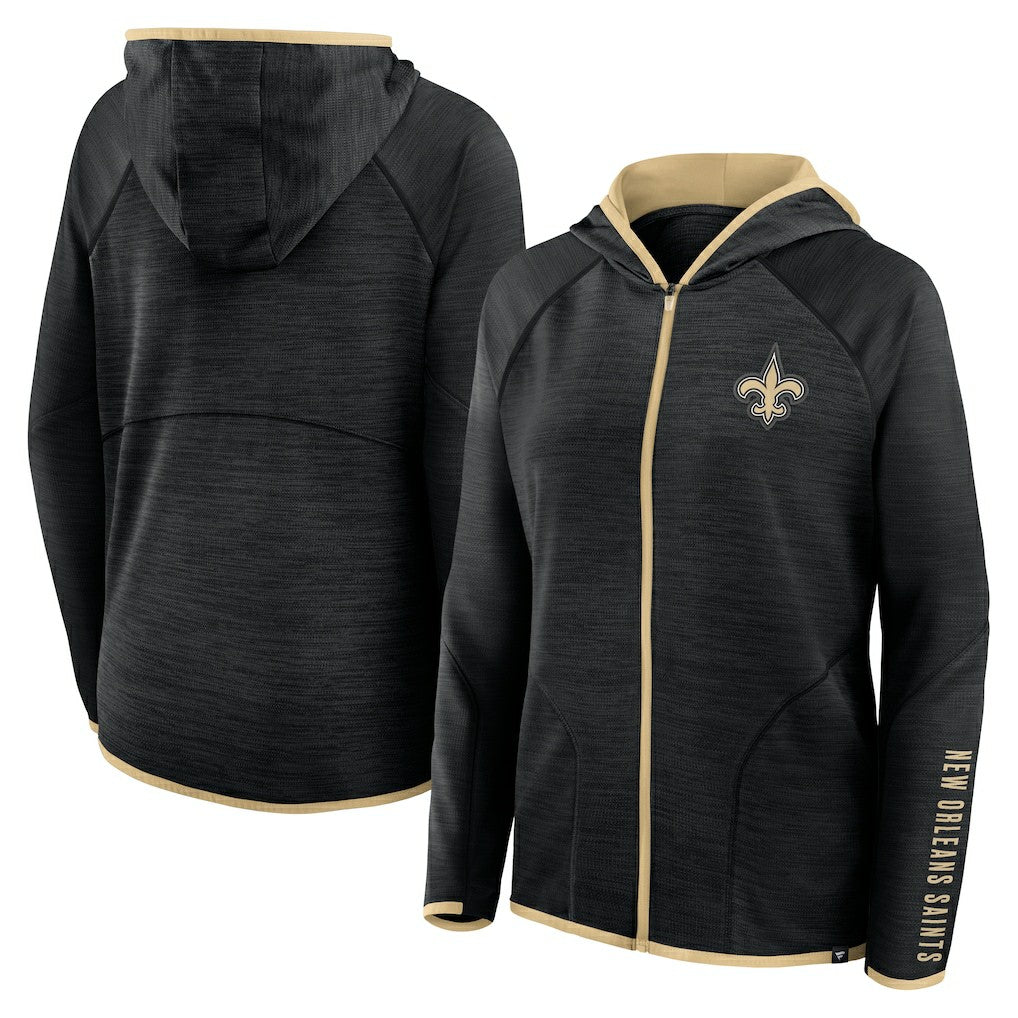 New Orleans Saints Women's Redzone End Around Pass Raglan Full-Zip Hoodie | NFL New
