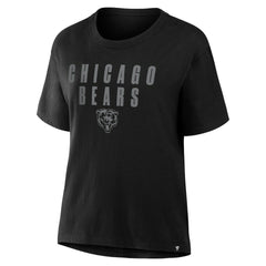 Chicago Bears Women's Blackout Kneel Down Legacy T-Shirt | NFL Sale