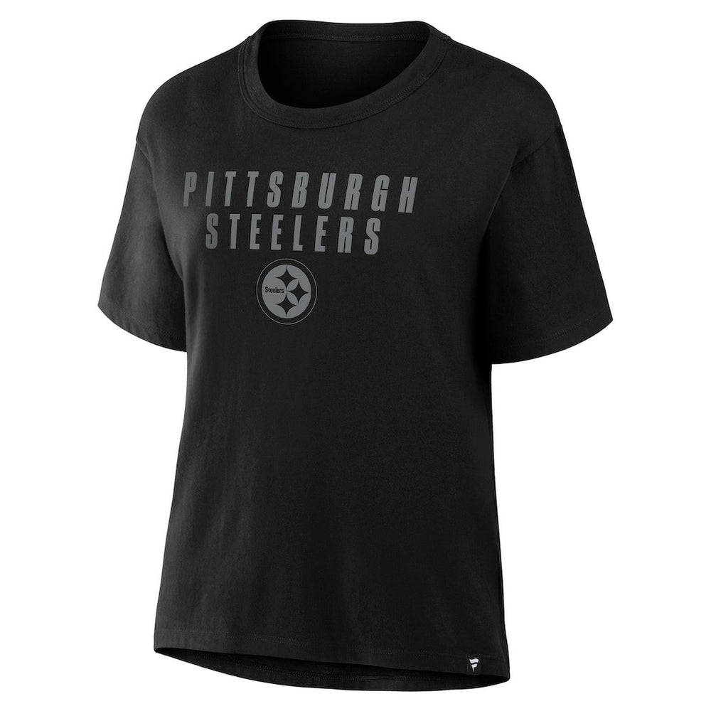 Pittsburgh Steelers Women's Blackout Kneel Down Legacy T-Shirt | NFL Discount