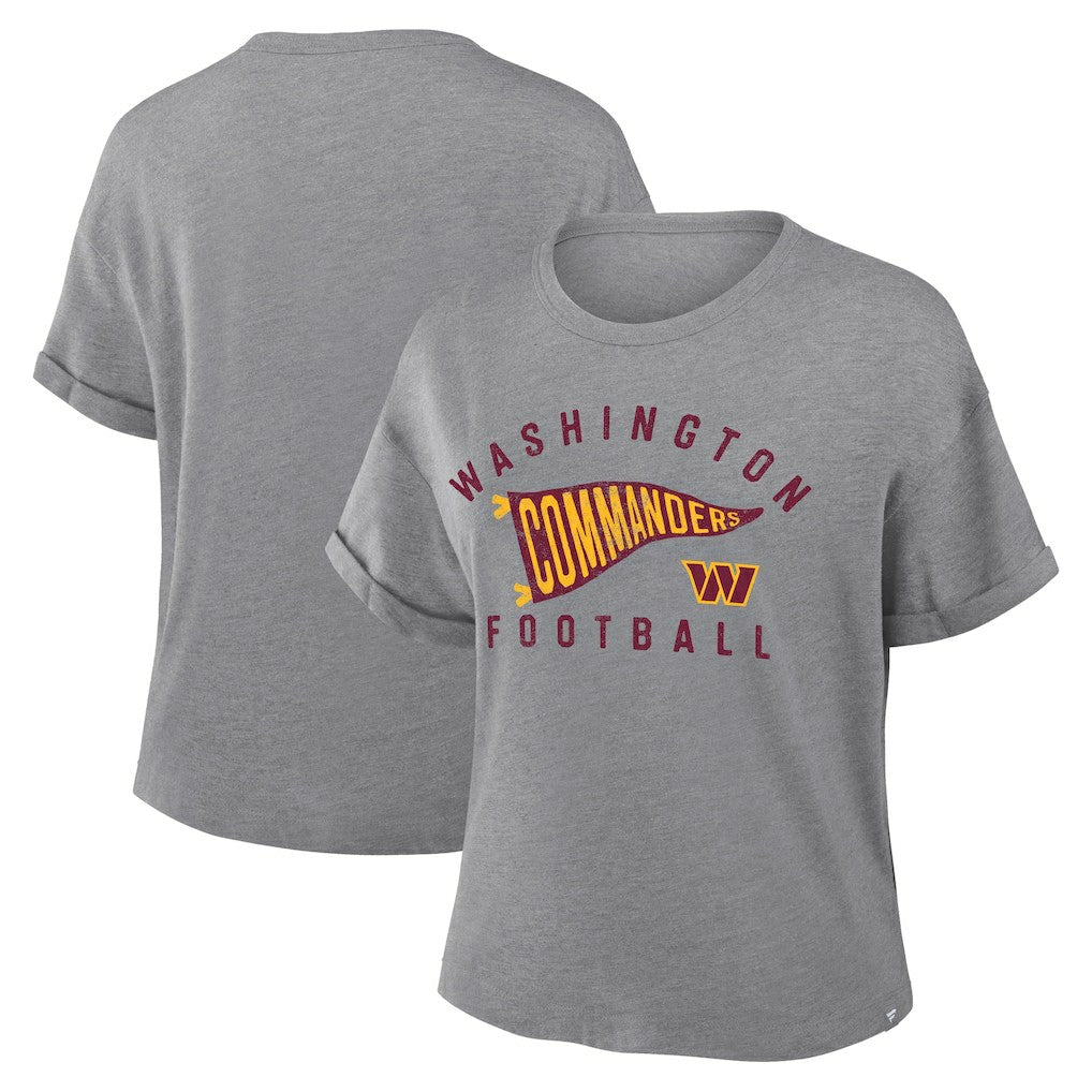 Washington Commanders Women's Pennant Wave Tribute Tri-Blend Boxy T-Shirt | NFL Discount