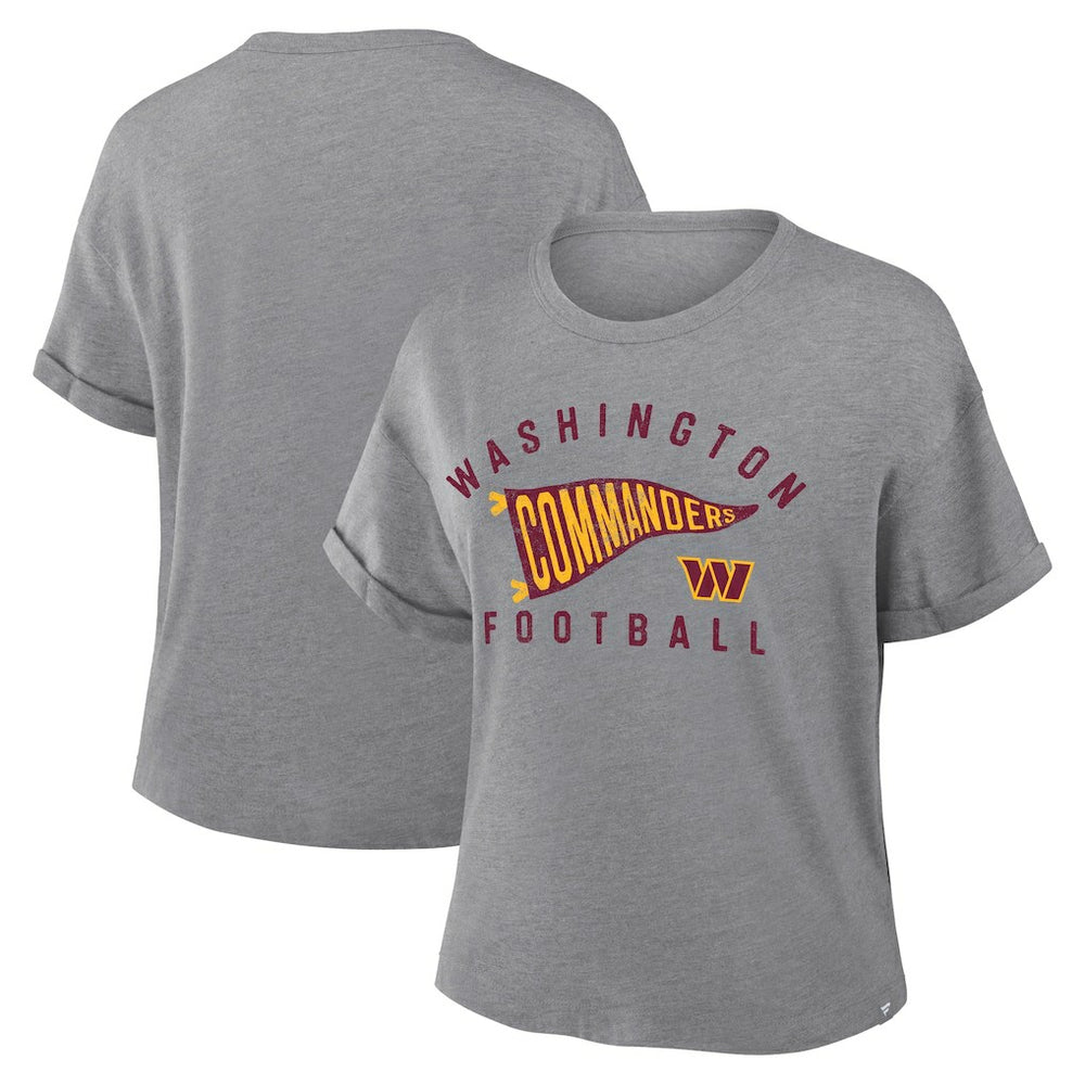 Washington Commanders Women's Pennant Wave Tribute Tri-Blend Boxy T-Shirt | NFL Discount