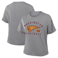 Washington Commanders Women's Pennant Wave Tribute Tri-Blend Boxy T-Shirt | NFL Discount