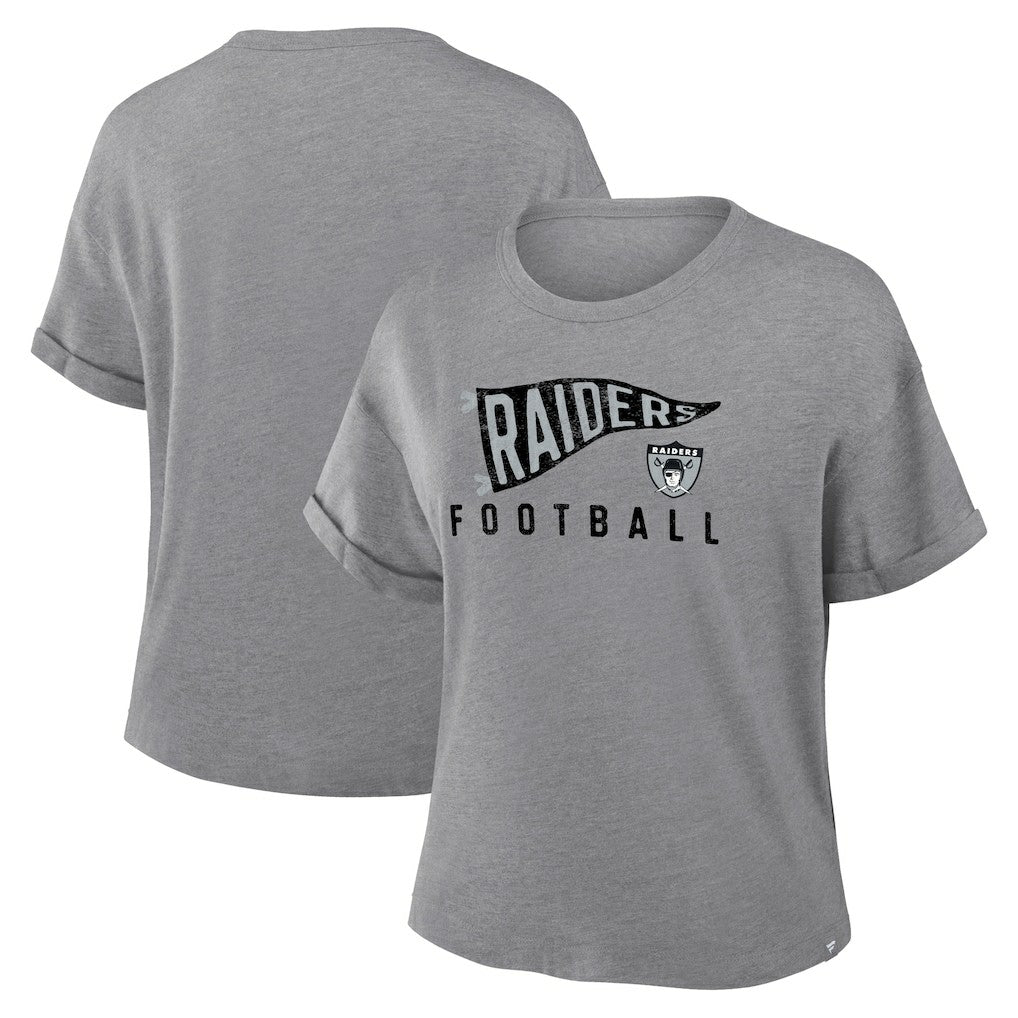Las Vegas Raiders Women's Pennant Wave Tribute Tri-Blend Boxy T-Shirt | NFL Online