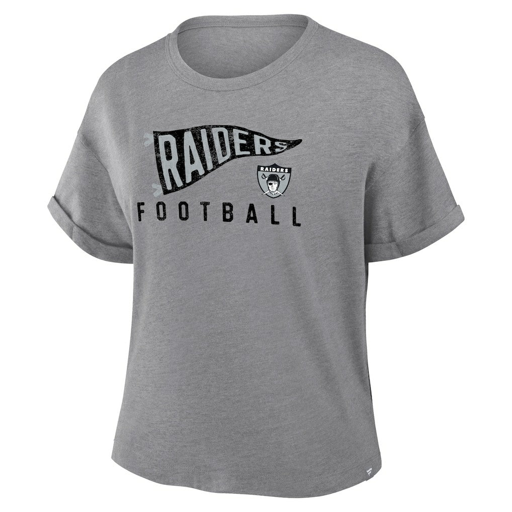 Las Vegas Raiders Women's Pennant Wave Tribute Tri-Blend Boxy T-Shirt | NFL Online