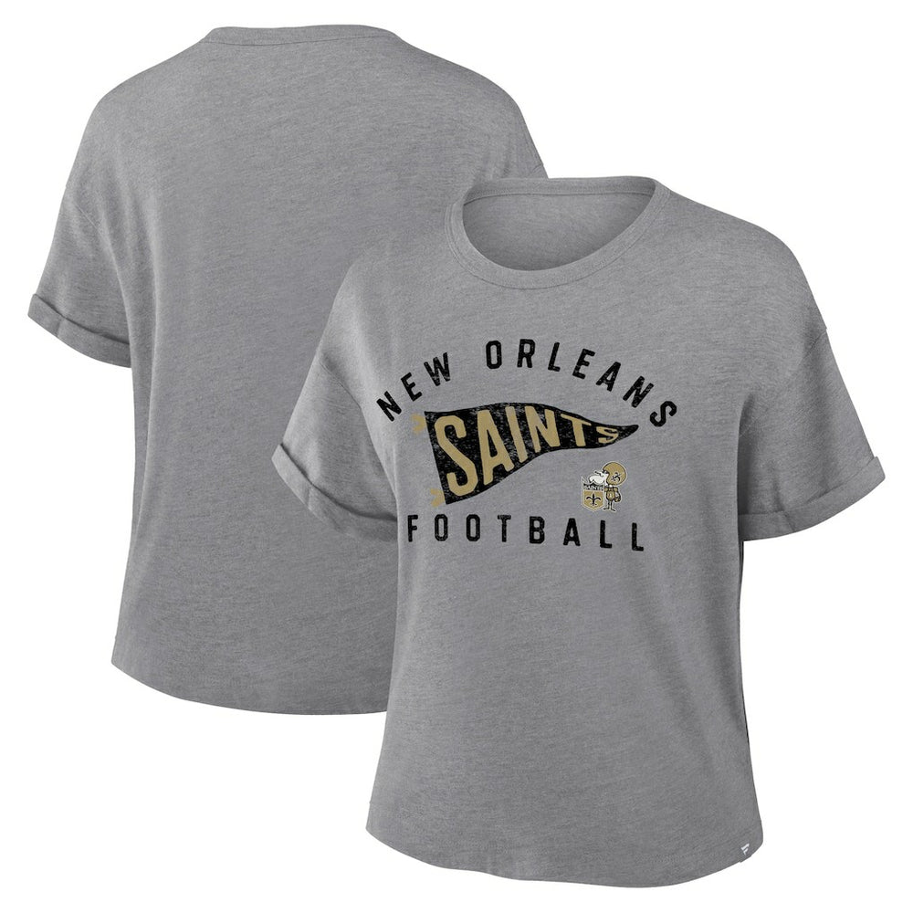 New Orleans Saints Women's Pennant Wave Tribute Tri-Blend Boxy T-Shirt | NFL Online