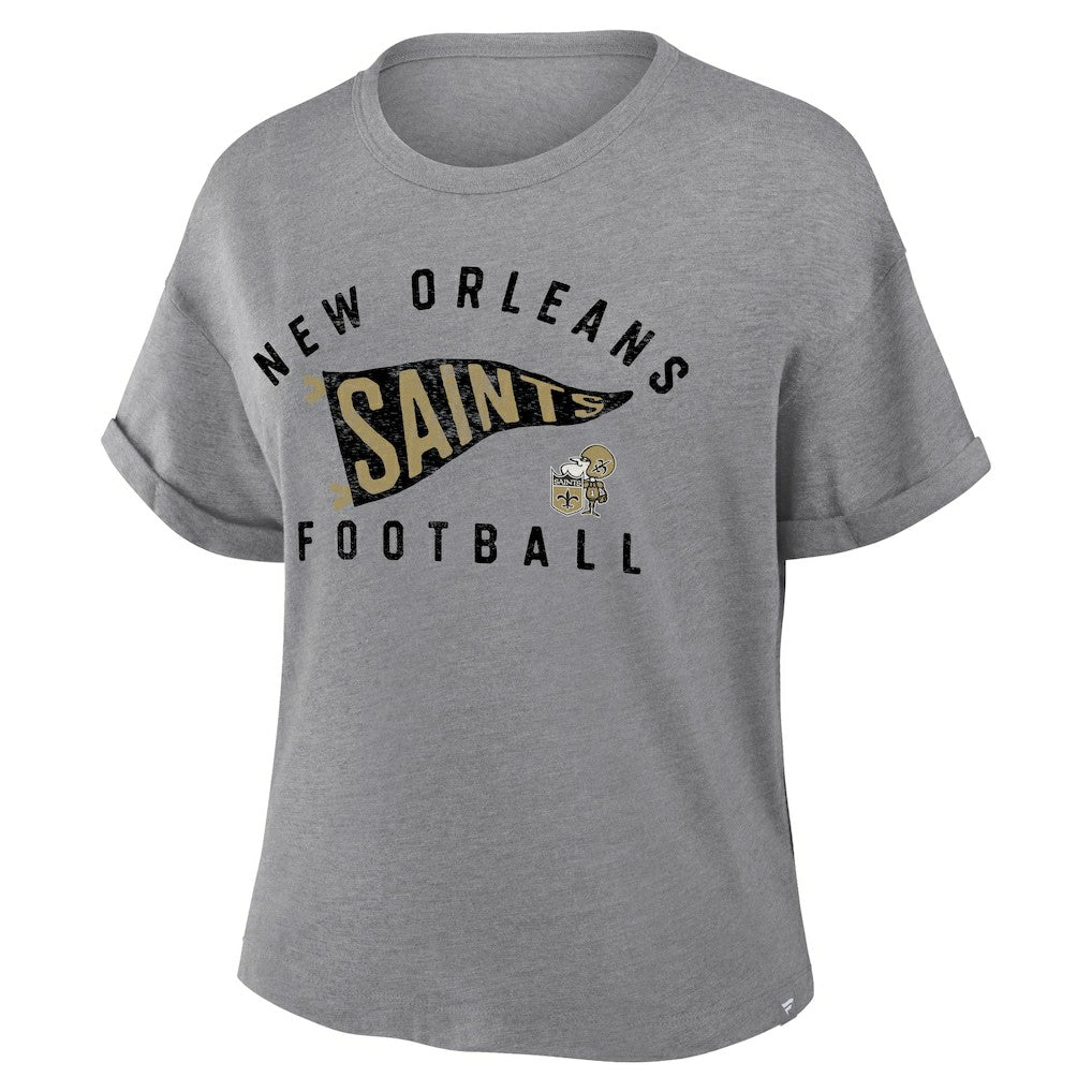 New Orleans Saints Women's Pennant Wave Tribute Tri-Blend Boxy T-Shirt | NFL Online