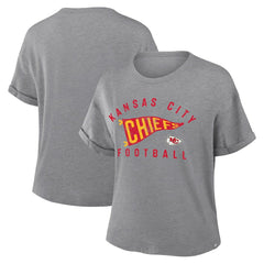 Kansas City Chiefs Women's Pennant Wave Tribute Tri-Blend Boxy T-Shirt | NFL Discount
